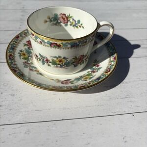 Vintage Coalport Ming Rose Fine Bone China Flat Cup and Saucer Set